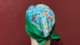 Scrub Cap With Button Option - Green Gardens